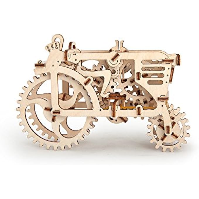 MADE IN EUROPE, 3D WOODEN PUZZLE TRACTOR, MECHANICAL MODEL KIT WITH 97 PARTS, DIY SELF-ASSEMBLY VINTAGE FARM VEHICLE WOODCRAFT CONSTRUCTION TOY, PERFECT FOR GIFTING, NO GLUE NEEDED, UGR-70003 - Image 3